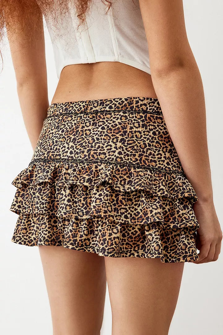 Leopard Print Mini Skirt