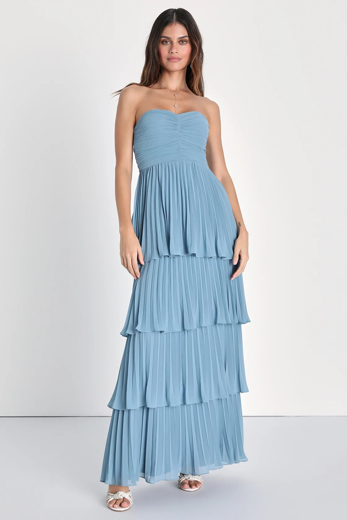 Strapless Tiered Maxi Dress