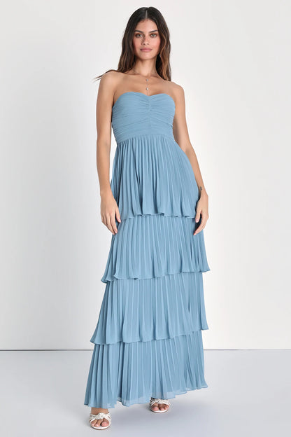 Strapless Tiered Maxi Dress