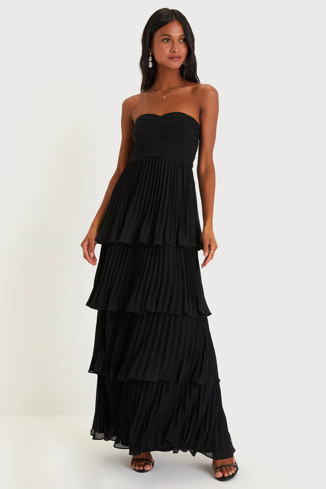 Strapless Tiered Maxi Dress