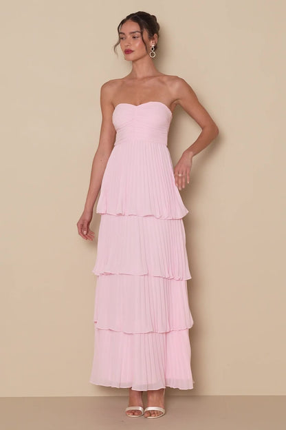 Strapless Tiered Maxi Dress